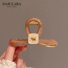 ハイエンドのファイングリッターグラデーションハーフタイドッグヘアグリップヘアアクセサリーシャーククリップ後頭部用 2025 新しいヘアクリップ