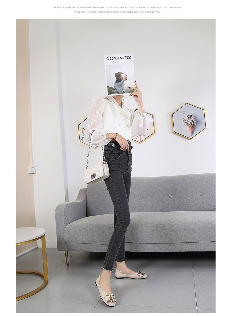 Women's Flat Shoes For Women Square Toe Low Heel Casual Work Shoes_voghion.com