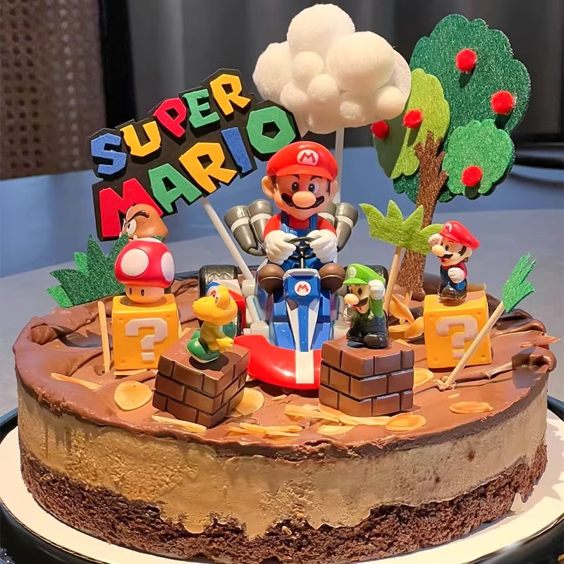 Hot Selling Mario Cake Decorations Happy Birthday Cake Add-ons…