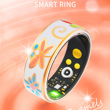 跨境智能戒指珐琅彩工艺心率血氧运动睡眠监测防水Smart Ring