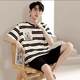 Summer Men's Pajamas Short-sleeved Shorts Large Size Loose Summer Thin Home Suit for Teenagers and Students