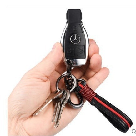 革ロープキーホルダーペンダント編組ロープキーリング金属カップル漫画アクセサリー男性と女性の車のキーチェーン