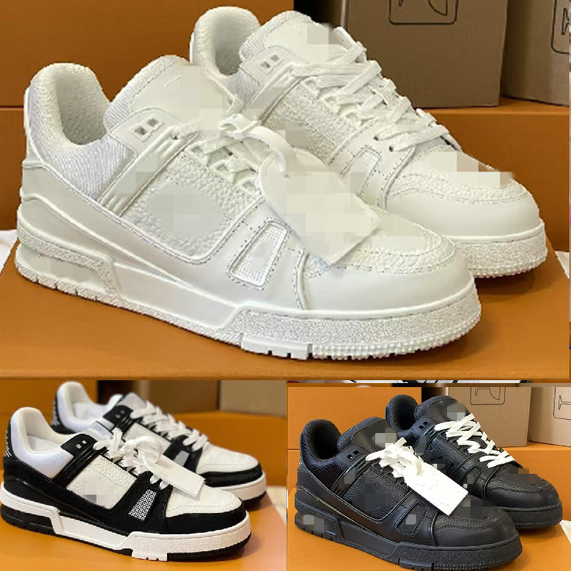 First Layer Cowhide Pure Original Trainer Hollow Glue Craft White Cement Bread Shoes White and Black Panda Men's and Women's Shoes Sneakers