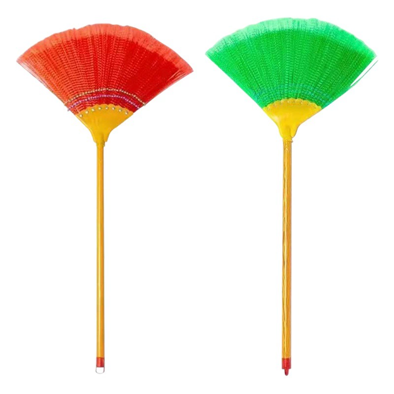 Утолщенная гофрированная шелковая метла с деревянной ручкой метла гофрированная шелковая цветная метла семейная фабрика школьная гофрированная головка метлы