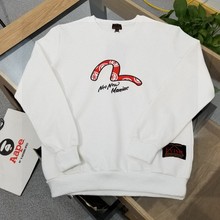 一件代发 2024秋季新款潮品福神大M印花毛圈圆领套头情侣卫衣