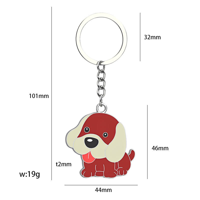 Llavero brillante de gato y perro, regalo pequeño para la apertura de tienda de mascotas, llavero metálico de animal de dibujos animados DIY, personalizable