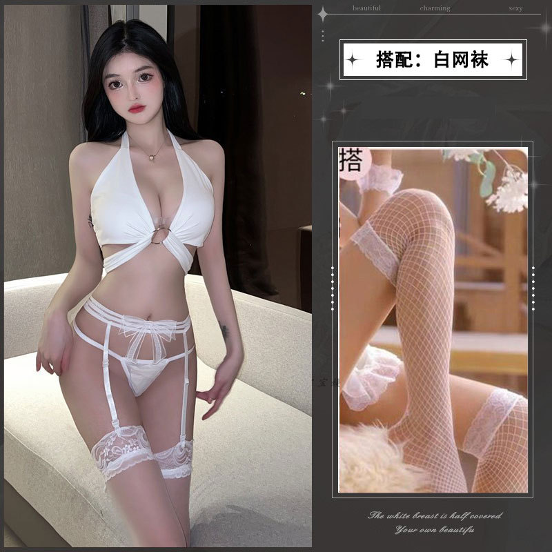 흰색 [브라 + 속옷 등] + 흰색 그물 양말