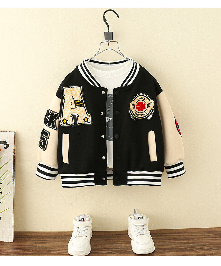 Boys' A-line Labeled Baseball Jersey 2024 Spring and Autumn New Korean Edition Children's Fashion Brand Coat Baby_voghion.com