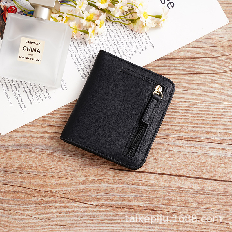 Cartera corta transfronteriza para mujer nueva, ultrafina y elegante, billetera de mujer pequeña multifuncional coreana al por mayor