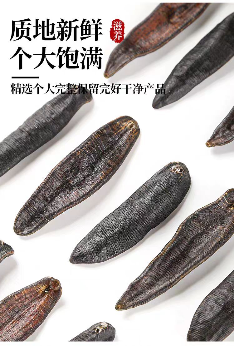 Dried Leech (Hirudo nipponica) — Wild-Caught Air-Dried Whole Leech, 500g specifications
