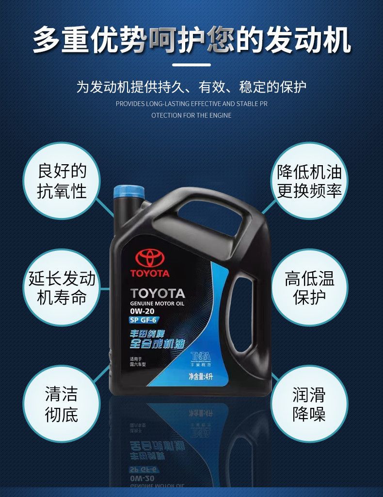 Toyota Genuine 0W-20 Full Synthetic Engine Oil Camry Corolla Highlander RAV4