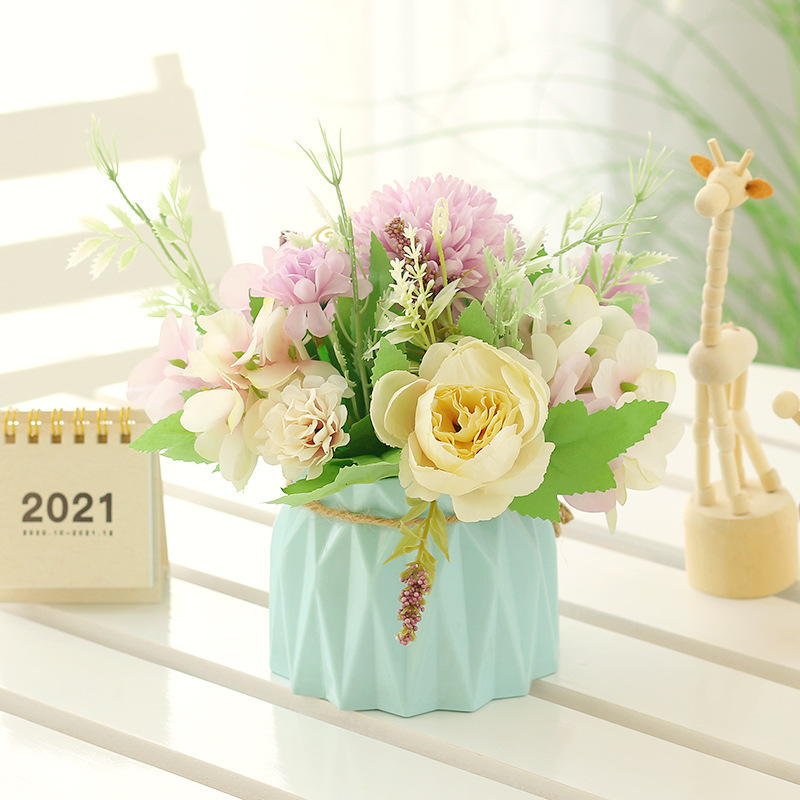 假花装饰小盆栽梳妆台摆设塑料干花束摆件客厅室内插花花艺2025|undefined