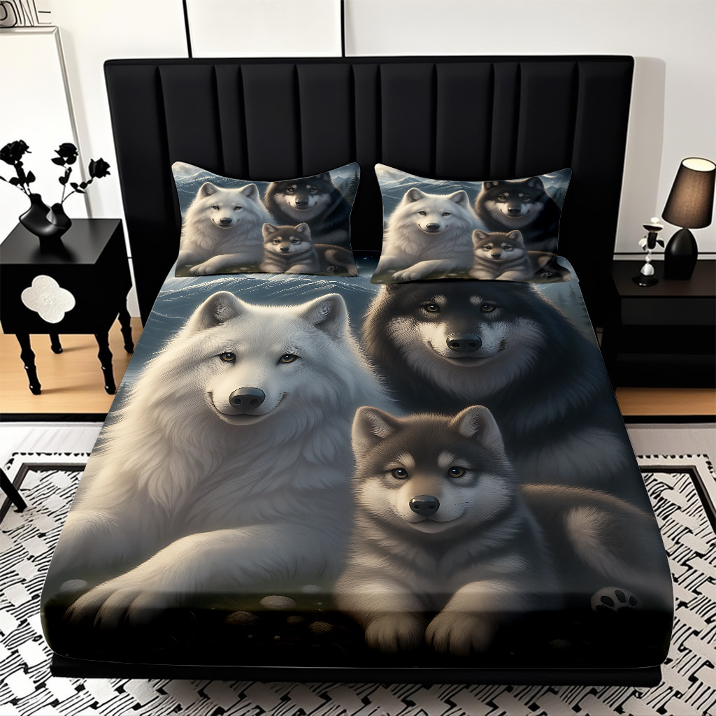 TEMU / JIT impresión digital 3D transfronteriza serie de wolf molido cama de cama de cama de cama para diseñar