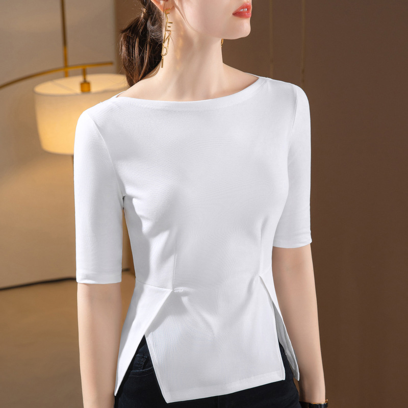 Camiseta de manga media para mujer 2023 Camiseta de media manga para mujer nueva y elegante camiseta de media manga para mujer
