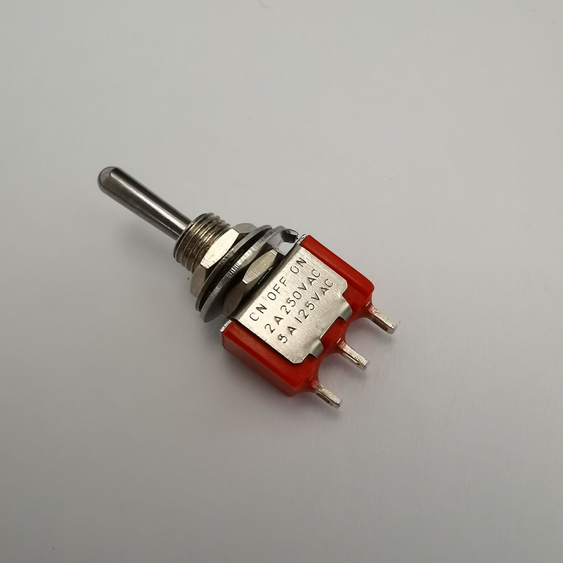 钮子按钮摇臂开关MS-103-A1三档三孔脚红胶座单排螺母垫片厂家