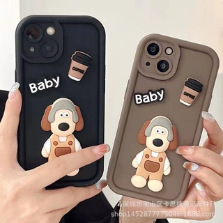 mate70 适用nova13 荣耀300 立体呆萌卡通狗狗手机壳天眼磨砂tpu