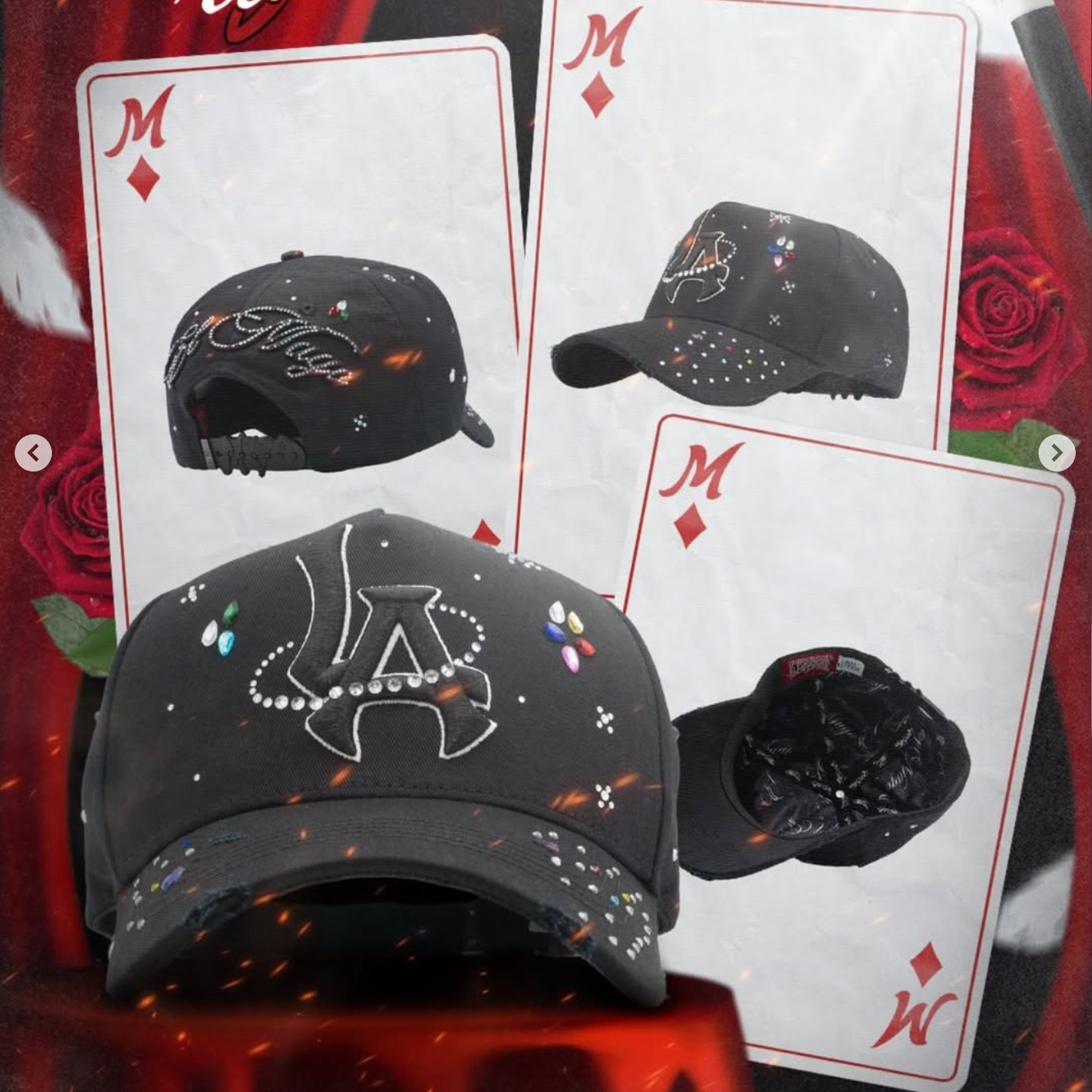 Nuevo Meike Duo Dandy bordado ajustable gorra de boca de pato borde curvo gorra de béisbol con diamantes barba tío