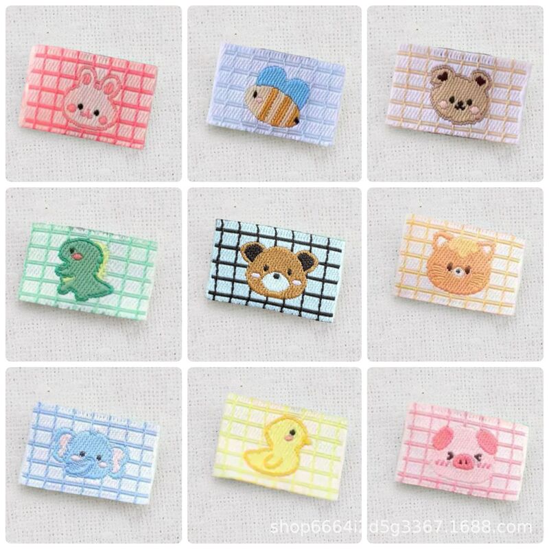 Cartoon Stripesd Cloth Label Animal Woven Label Handmade Scarf Cloth Patch Hat Hairpin Jewelry Patch Decorative Accessories