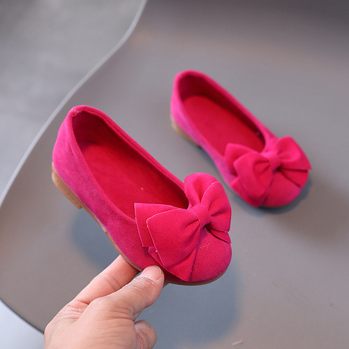 Children's Leather Shoes Spring and Autumn Student Dou Dou  New Baby Children's Single Shoes Korean Style Bowknot Girls' Princess Shoes