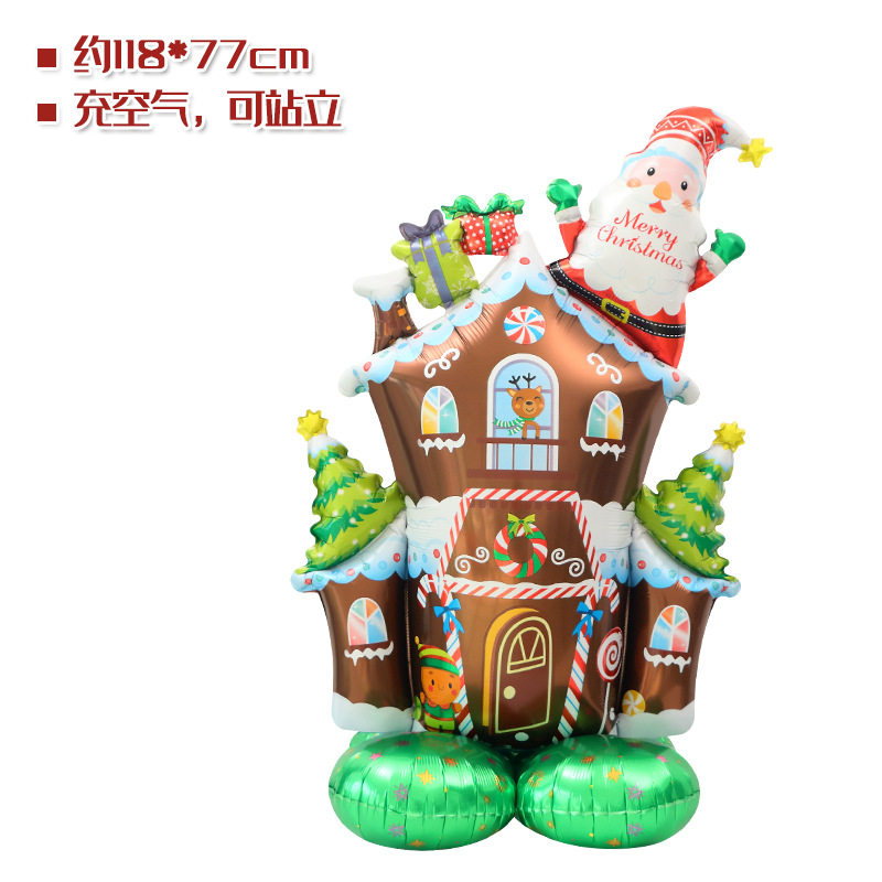 Ventana de Navidad accesorios de decoración de juguete globo 4D de pie de Navidad Viejo hombre Reno árbol de Navidad Super gran globo