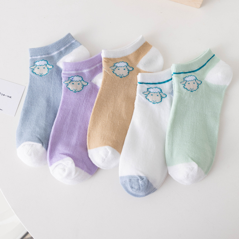 Calcetines de algodón casuales de boca de burbuja de encaje lindo japonés Calcetines de puesto directo de fábrica de verano bajo para mujer