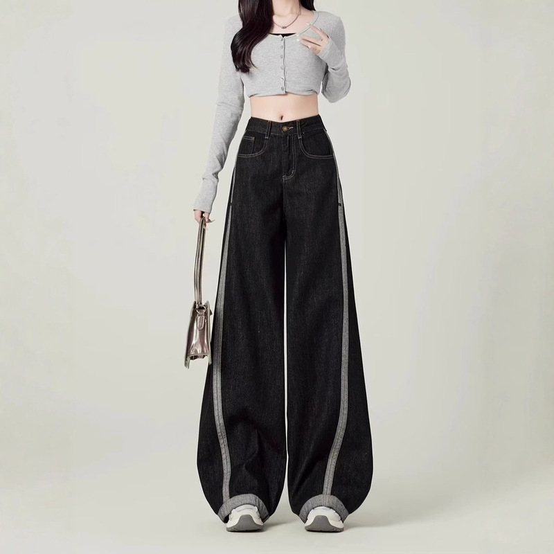 High-Waisted Black Jeans for Women, Autumn and Winter 2025 New Elastic Slim-Fit Cropped Pants for Women, Slimming