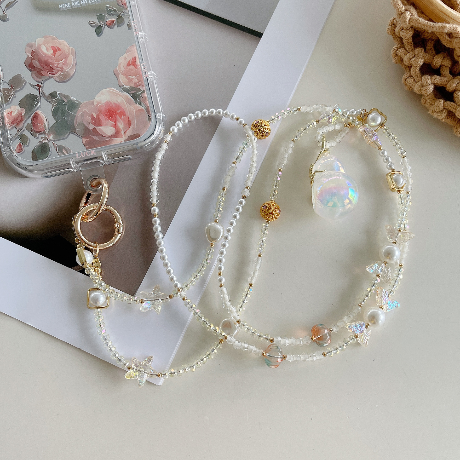 Cadena de teléfono móvil de alta gama hecha a mano boutique, Fulu femenino, suerte, cadena larga, cordón de teléfono móvil de moda, colgante de mensajero largo