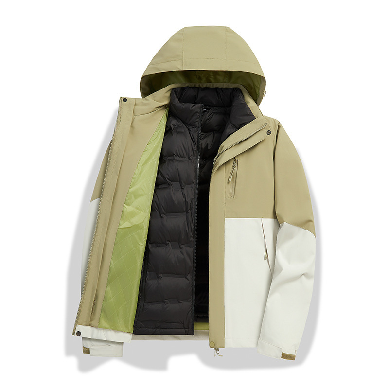 Men's Clothing Winter new outdoor Coat three in one two piece suit for men and women couples windproof, waterproof and warm jacket_voghion.com