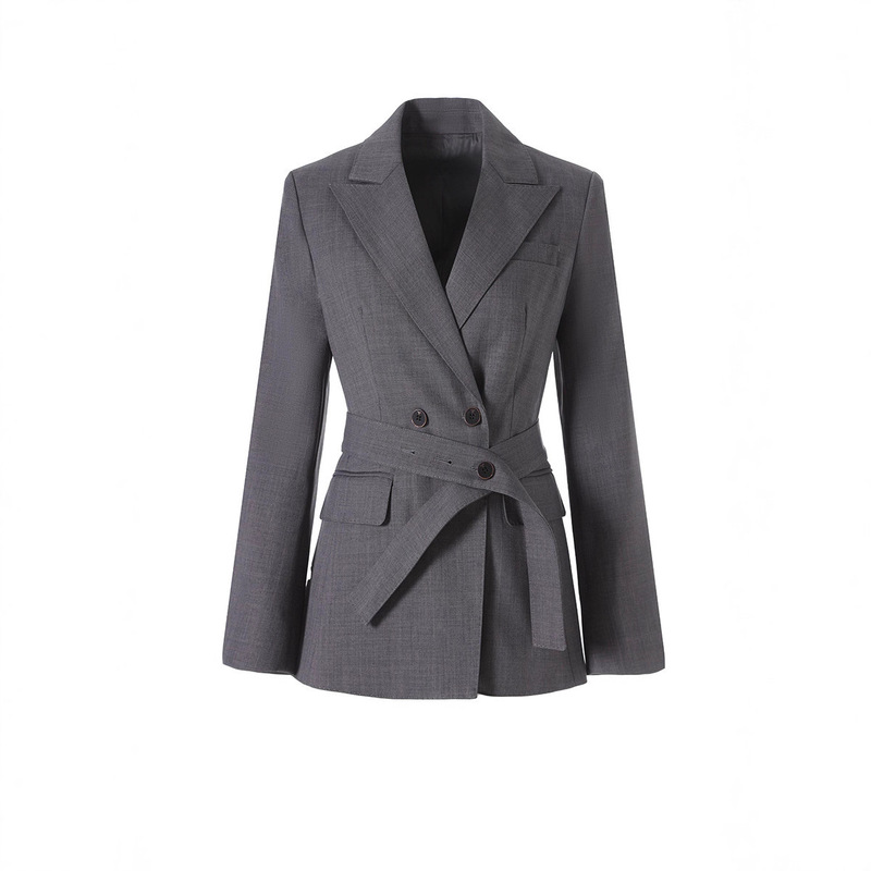 Nanyou In-Stock Lace-Up Waist-Cinching Blazer for Women, 2026 Spring and Autumn, Elegant Casual Suit Jacket, Commuter Professional Wear Top