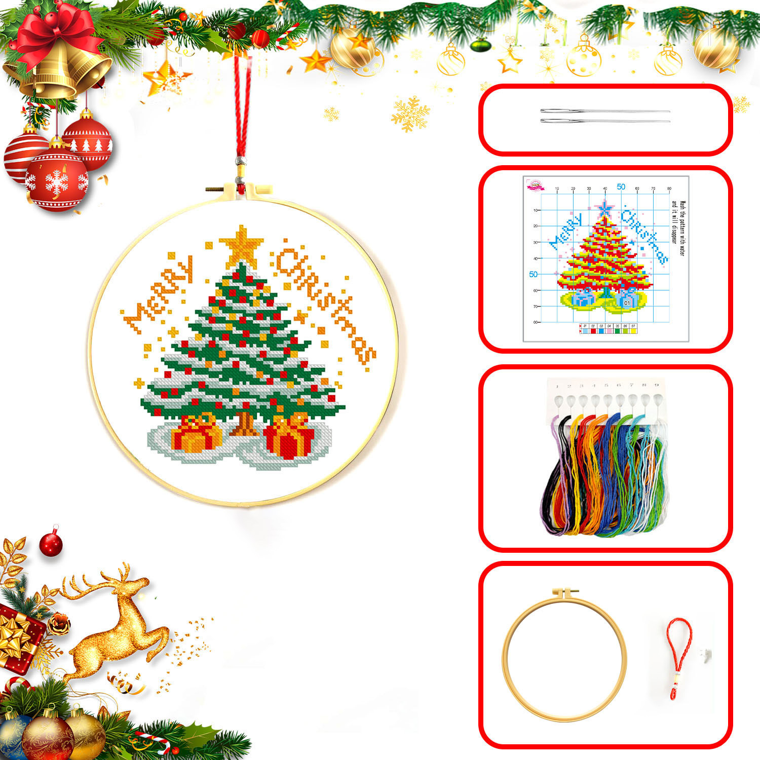 Mona Lisa Royal Crosspoint Navidad colección de un nuevo estilo moderno simple lindo bordado de hilo decorativo hecho a mano image 6
