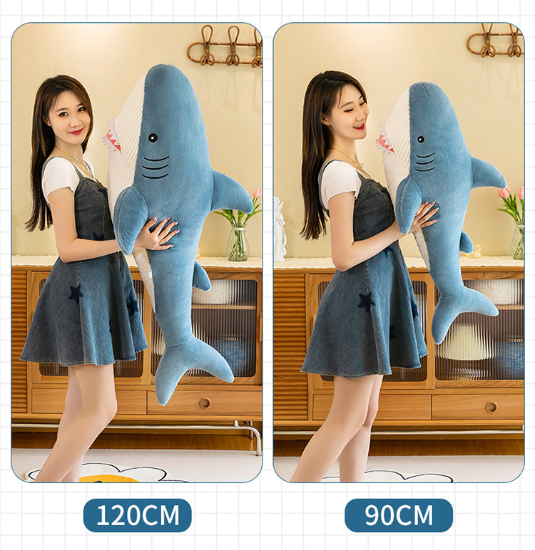 Shark Pillow Whale Pillow Sleeping Doll Soothing Doll Bedroom Super Soft Clip Leg Pillow Birthday Gift for Men and Women