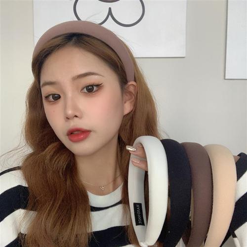 Warm sponge high crown hair tie headband Korean milk coffee color hair bun holder