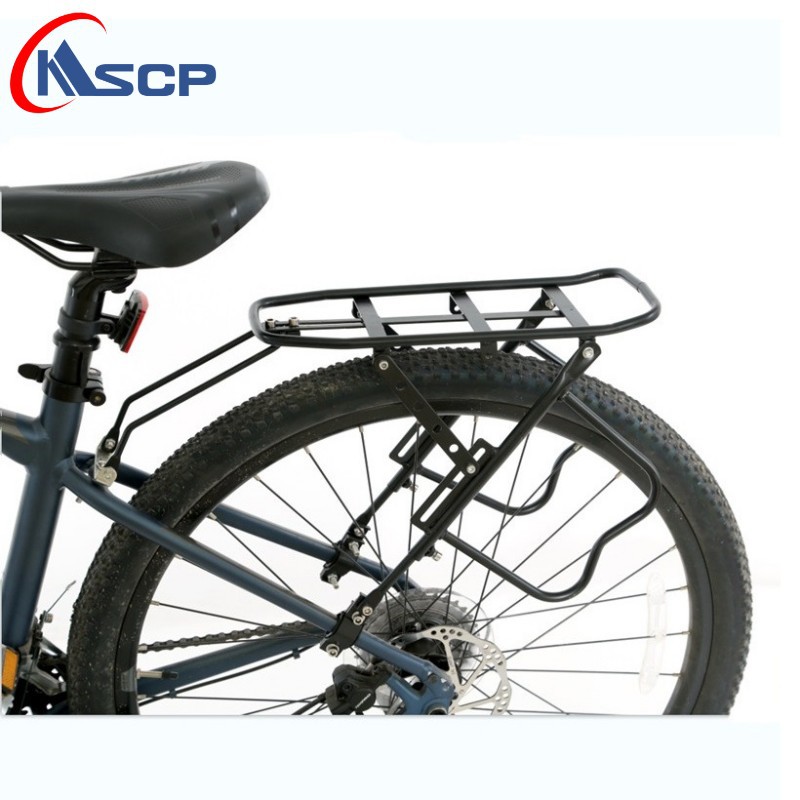 Venta al por mayor bicicleta de montaña estante de aleación de aluminio estante trasero con placa de barro estante de carga carretera coche suspensión trasera