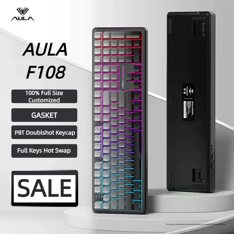 Wolf Spider F108 mechanical keyboard wired Bluetooth wireless three-mode customized gaming buttons side engraved hot swappable