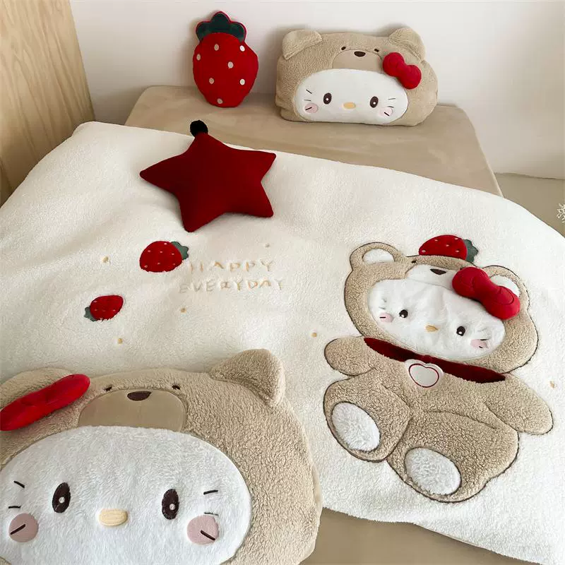 Children's winter cute keep warm set, bedspread, increased thickness, 4 piece set