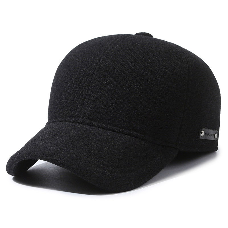 Warm Wool Baseball Cap With Ear Protection For Men Winter Outdoor_voghion.com