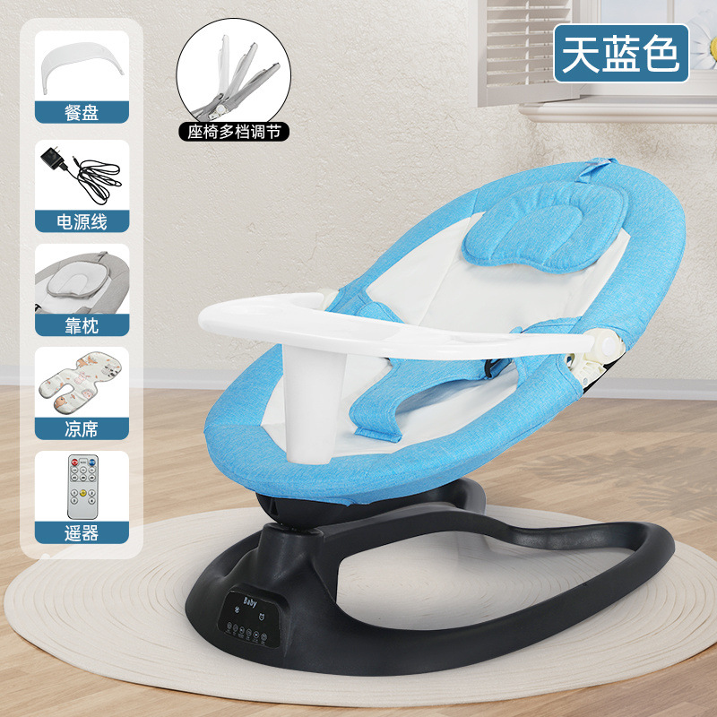 플랫 레이 블루 디너 플레이트는 터치 스크린 블루투스를 갖춘 작은 침대로 사용할 수 있습니다.