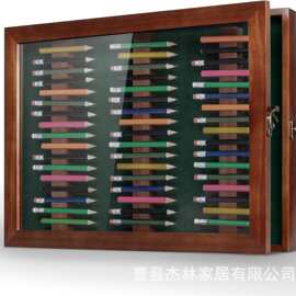 跨境木质铅笔收纳架桌面高尔夫铅笔展示架亚克力彩笔铅笔收藏盒