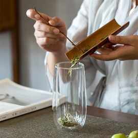 双层雪山杯高硼硅玻璃杯绿茶杯家用泡茶水杯透明办公杯双层隔热