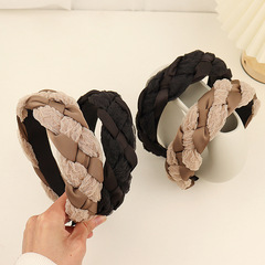 White Deer Same Style New Fashionable Internet Celebrity Twisted Hairband High Top Headband Ins Simple Headband Outdoors Pressed Hair Braided Headband 
