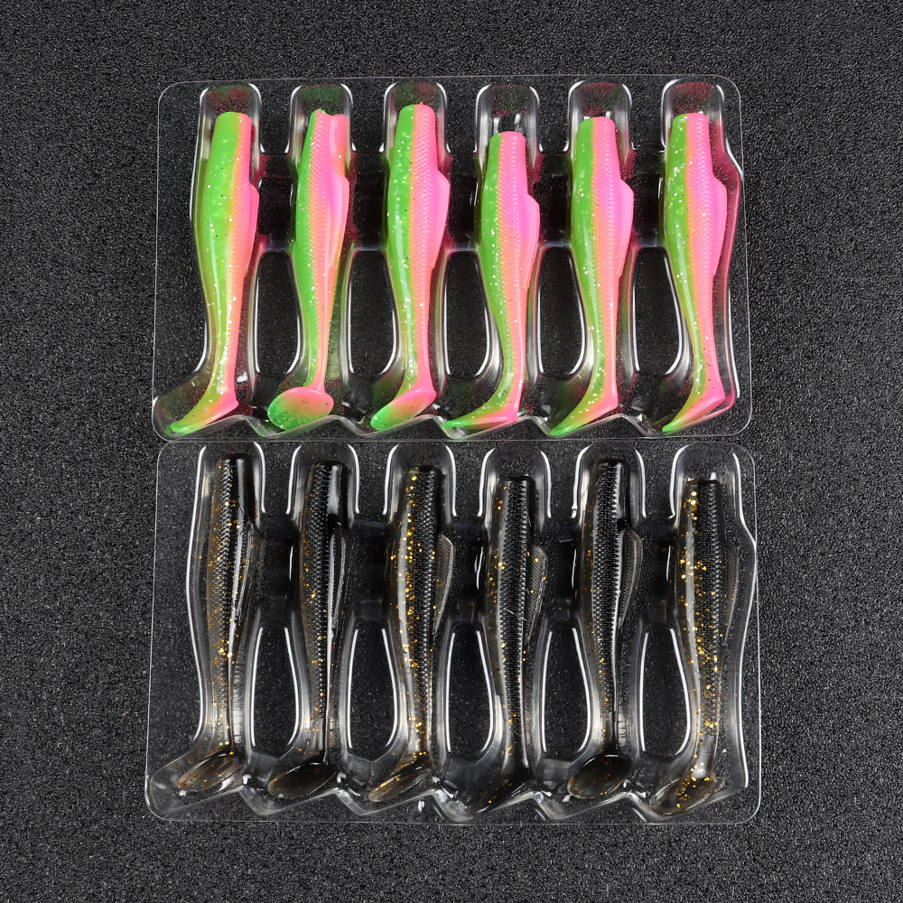 Small Paddle Tail Fishing Lure 55mm1.6g Soft Baits Fresh Water Bass Swimbait Tackle Gear