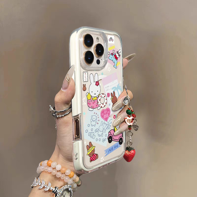 Swimming Ring Miffy Cute Colorful Magnetic Suction Suitable for Apple 16/15Iphone13Promax Huawei Mobile Phone Case