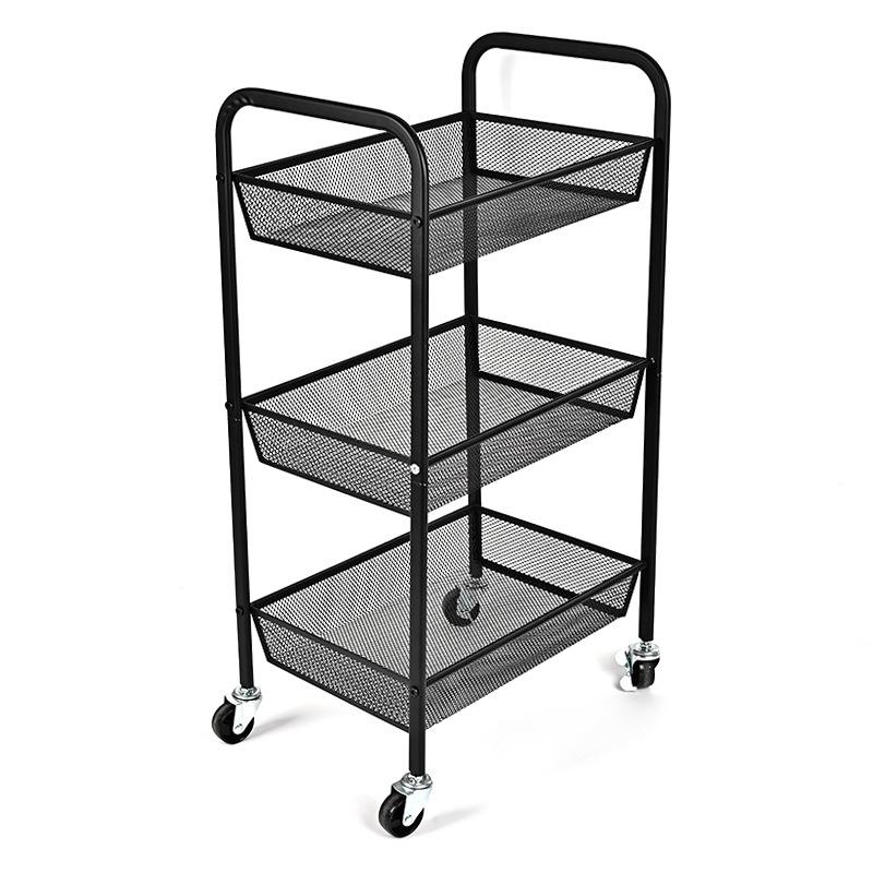 Snack Storage Box Bookshelf Cabinet Floor-Standing Multi-Layer Mobile Kitchen Vegetable Basket Bathroom Toilet Trolley Storage Rack