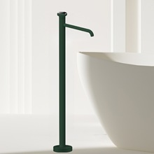 全铜落地式洗手立柱盆浴缸龙头立式淋浴加高木桶冷热缸边式水龙头