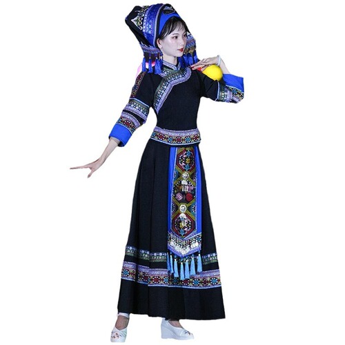 New Guangxi March 3 Zhuang National Costume Set Adult Women Ethnic Minority Singing Festival Costume Dance Performance