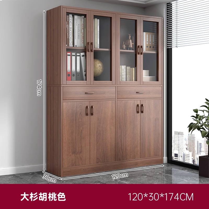 Estantes de madera maciza Estantes de piso sala de estar Oficina archivador contra la pared Gabinete de madera Gabinete de biblioteca doméstica