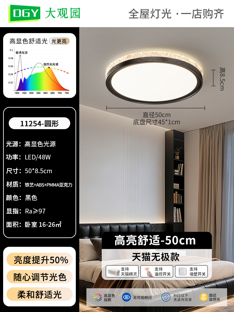 Círculo de 50 cm - dibujo Negro - 48w - TMall Infinity - all Light Spectrum