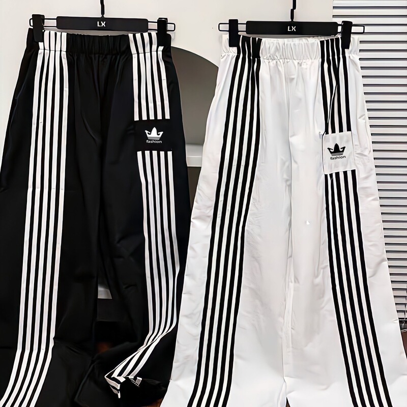 Clover Five-Stripe Pants Unisex Summer Thin Trendy Loose Wide-Leg Pants Sports Casual Pants Clover Five-Stripe Pants Unisex Summer Thin Trendy Loose Wide-Leg Pants Sports Casual Pants