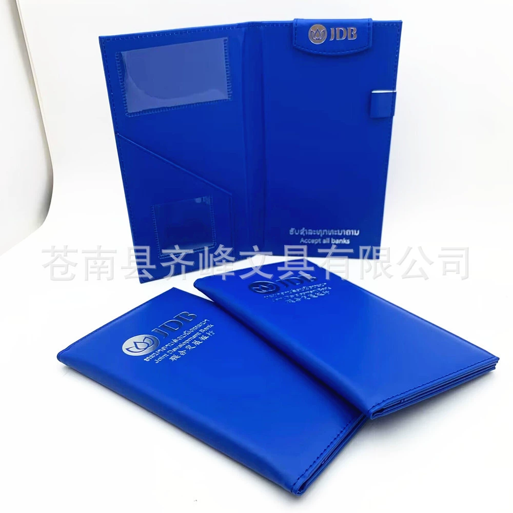 Индивидуальный синий кожаный держатель для купюр с магнитной застежкой, кожаный держатель для банковских карт, держатель для документов формата А5.