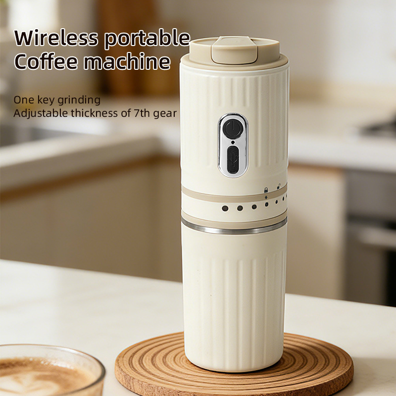 Cross-Border Electric Coffee Grinder, Portable Hand-Brewed Coffee Bean Brewing Machine, Fully Automatic Rechargeable Coarse and Fine Grinder